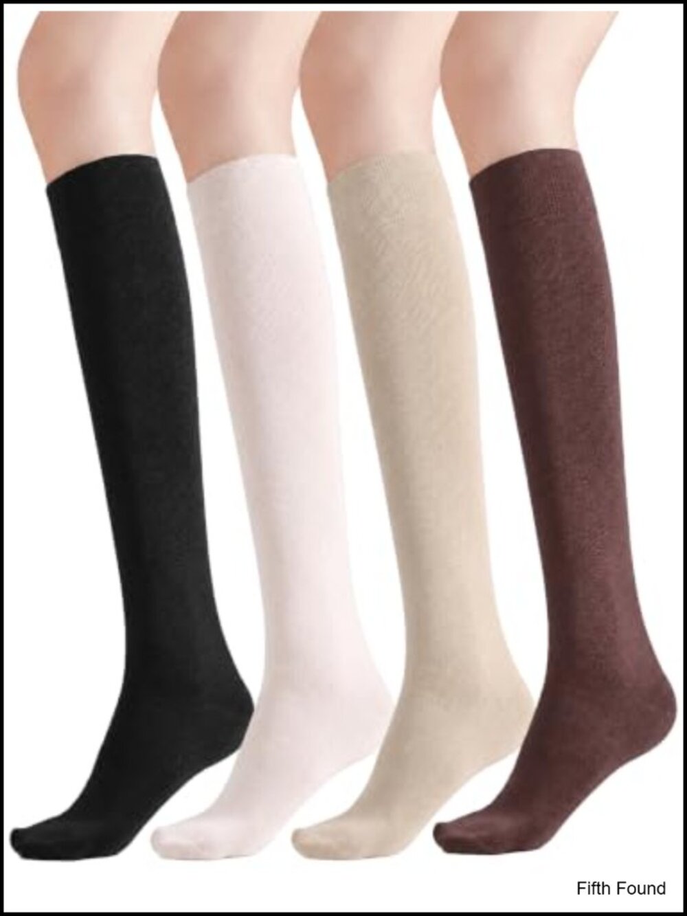 Knee High Cotton Seamless Socks Wide Cuff Non-Binding Boot Long Stockings